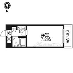 アルテハイム二条城 1Kの間取図画像