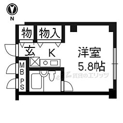 シャルマン小森 1Kの間取図画像