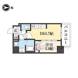 ファステート京都東寺フェイブ 1DKの間取図画像