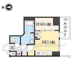 ファステート京都東寺フェイブ 1Kの間取図画像
