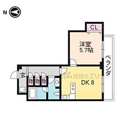 サンシティ御所西 1LDKの間取図画像