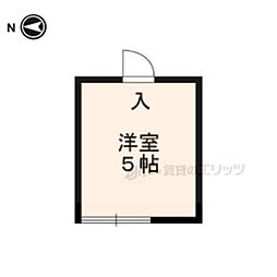 松ヶ崎かえで荘 2階ワンルームの間取り