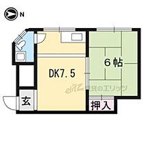 松風荘 2F西 ｜ 京都府京都市左京区田中南西浦町（賃貸マンション1LDK・2階・28.00㎡） その2