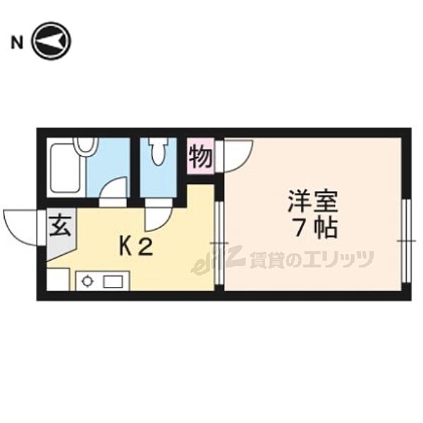 京都府京都市北区紫野北舟岡町(賃貸アパート1K・1階・21.00㎡)の写真 その2