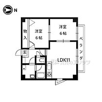 スクエアコート 202 ｜ 京都府京都市北区紫竹牛若町（賃貸マンション2LDK・2階・49.64㎡） その2