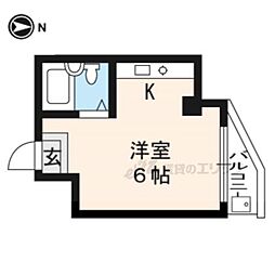 セントラル一乗寺 1Kの間取図画像
