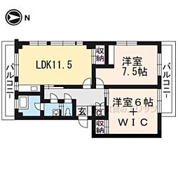 メゾン西川 2LDKの間取図画像
