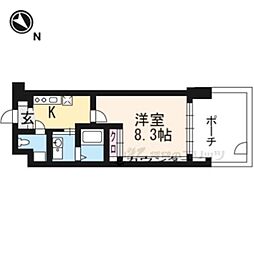 プラネシア京阪出町柳 1Kの間取図画像