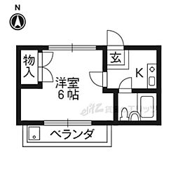 フィルビテッツァ高野 1Kの間取図画像