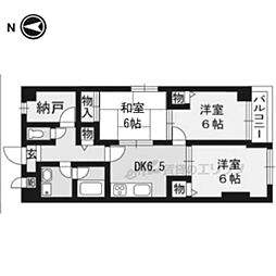 ライオンズマンション二条城東 3DKの間取図画像