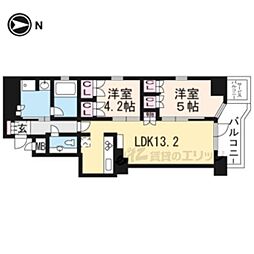 プレミスト京都御池通 2LDKの間取図画像