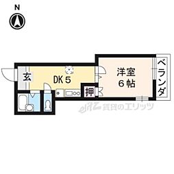 パフィオ聖護院 1Kの間取図画像