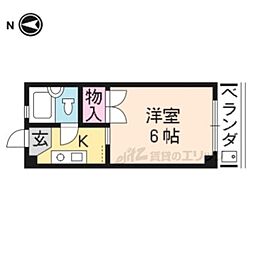 ロイヤルコーポタカノ 1Kの間取図画像