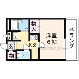 レオパレス西陣 1Kの間取図画像