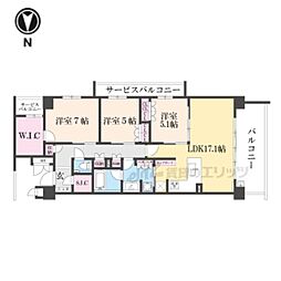 プレミスト京都松ヶ崎 3LDKの間取図画像