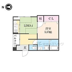 朱雀館 1LDKの間取図画像