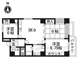 京都グランドハイツ 3LDKの間取図画像