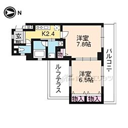 ベラジオ四条大宮2 2Kの間取図画像
