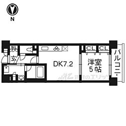 ルーシア四条烏丸 1DKの間取図画像