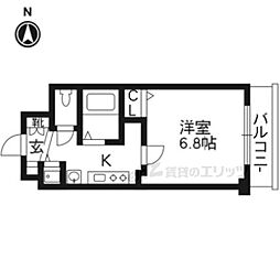 スワンズ京都大将軍 1Kの間取図画像