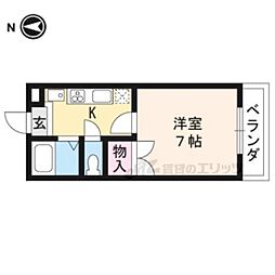 ハイツポポロ 1Kの間取図画像