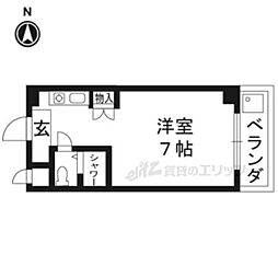 ウエストコート1 1Kの間取図画像