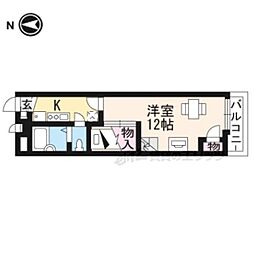 レオパレス花園 1Kの間取図画像