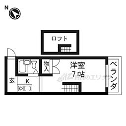 レオパレス鴨川 1Kの間取図画像