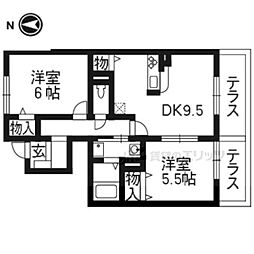 パークアヴェニューキタヤマ 2LDKの間取図画像