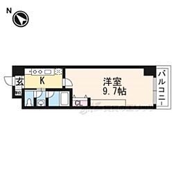 エス・キュート京都下鴨東 1Kの間取図画像
