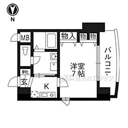 サムティ京都二条 1Kの間取図画像