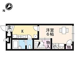 レオパレススカイブルー 1Kの間取図画像