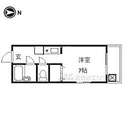 アークみささぎ ワンルームの間取図画像