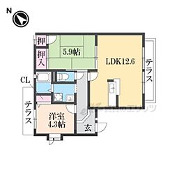 グランドールエフ 2LDKの間取図画像