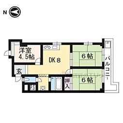 くめマンション 2DKの間取図画像