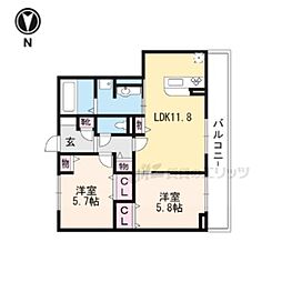 シャルマンコートアン 2LDKの間取図画像