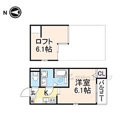 リチェッターコロ ワンルームの間取図画像