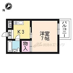 ハウス3 1Kの間取図画像