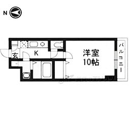 アラタ 1Kの間取図画像