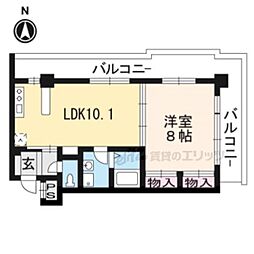 ヴァンボヌール 1LDKの間取図画像