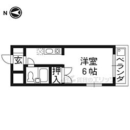 ベルロード高野 1Kの間取図画像