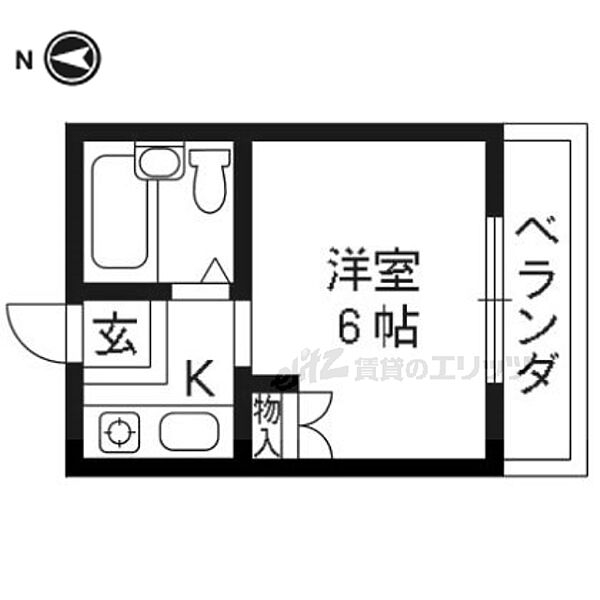 ハイツ阪本 305｜京都府京都市伏見区深草直違橋片町(賃貸マンション1K・3階・16.00㎡)の写真 その2