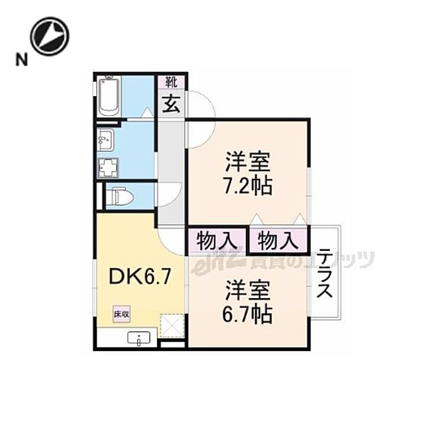 滋賀県彦根市西今町(賃貸アパート2DK・1階・47.83㎡)の写真 その2