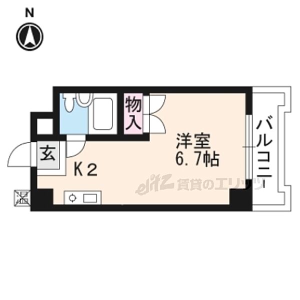 プルーリオン竹鼻 405｜京都府京都市山科区竹鼻西ノ口町(賃貸マンション1R・4階・20.07㎡)の写真 その2