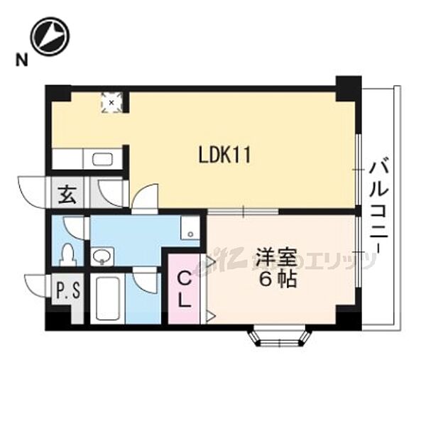 ジュネス堅田 408｜滋賀県大津市今堅田２丁目(賃貸マンション1LDK・4階・39.68㎡)の写真 その2