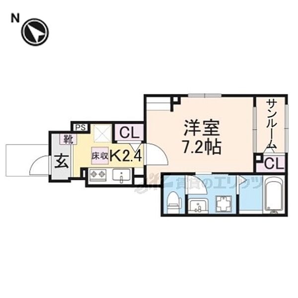 滋賀県大津市本堅田６丁目(賃貸アパート1K・3階・29.72㎡)の写真 その2