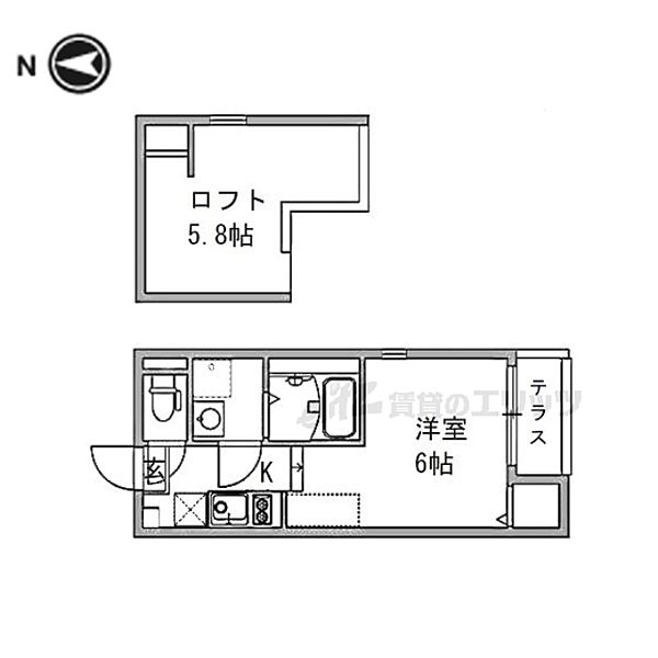 クレスト山科 105｜京都府京都市山科区四ノ宮大将軍町(賃貸アパート1R・1階・20.01㎡)の写真 その2