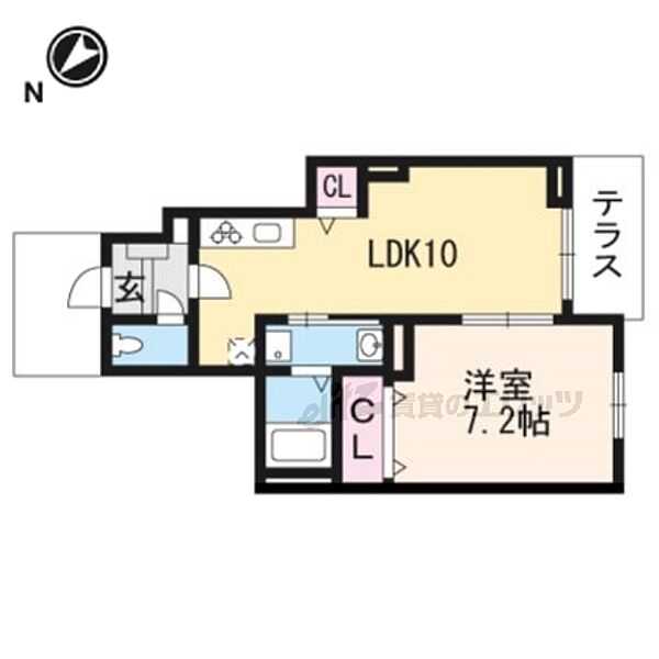 サンタ・ピーク 102｜京都府宇治市木幡南山(賃貸アパート1LDK・1階・40.04㎡)の写真 その2