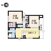 シャーメゾン・エルデ 101 ｜ 京都府京都市山科区川田清水焼団地町（賃貸アパート2LDK・1階・54.07㎡） その2