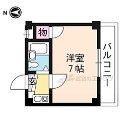 アルビオンシティ京都堂田 1Kの間取図画像